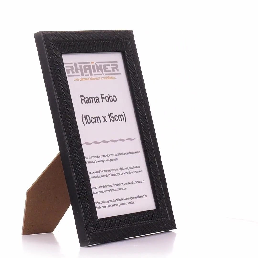 Leon textured black photo frame 10x15