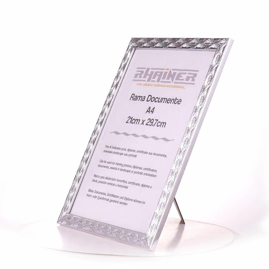 Textured silver Leon photo frame A4