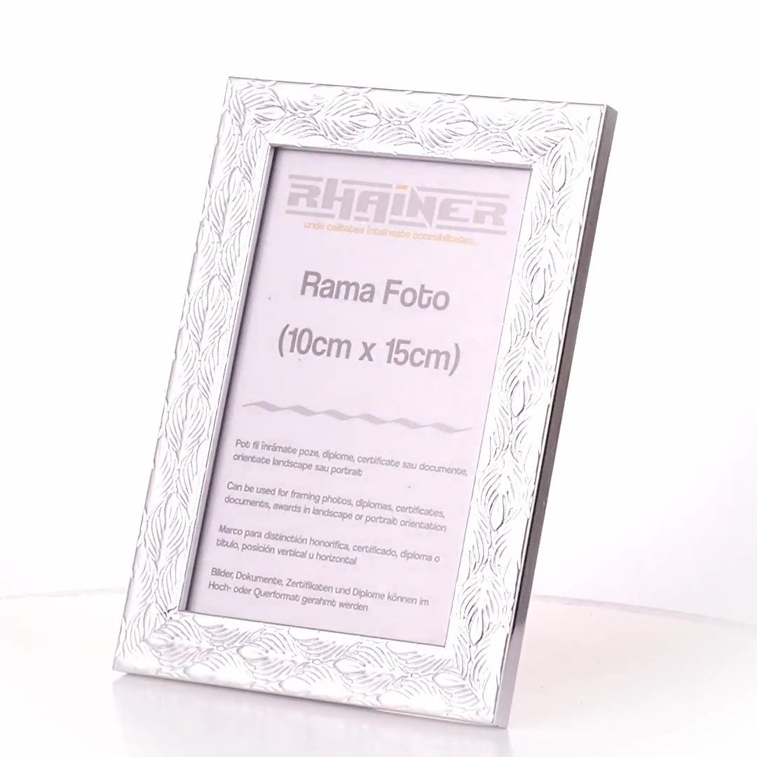 Textured silver Leon photo frame 10x15