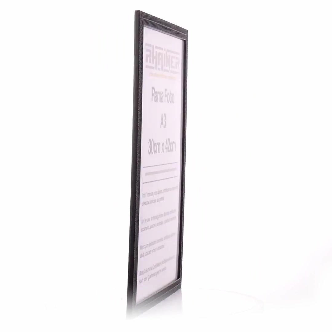 Leon black textured photo frame A3