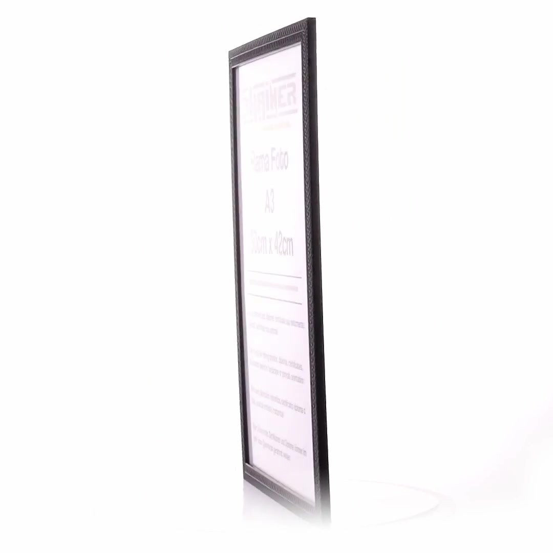 Leon black textured photo frame A3
