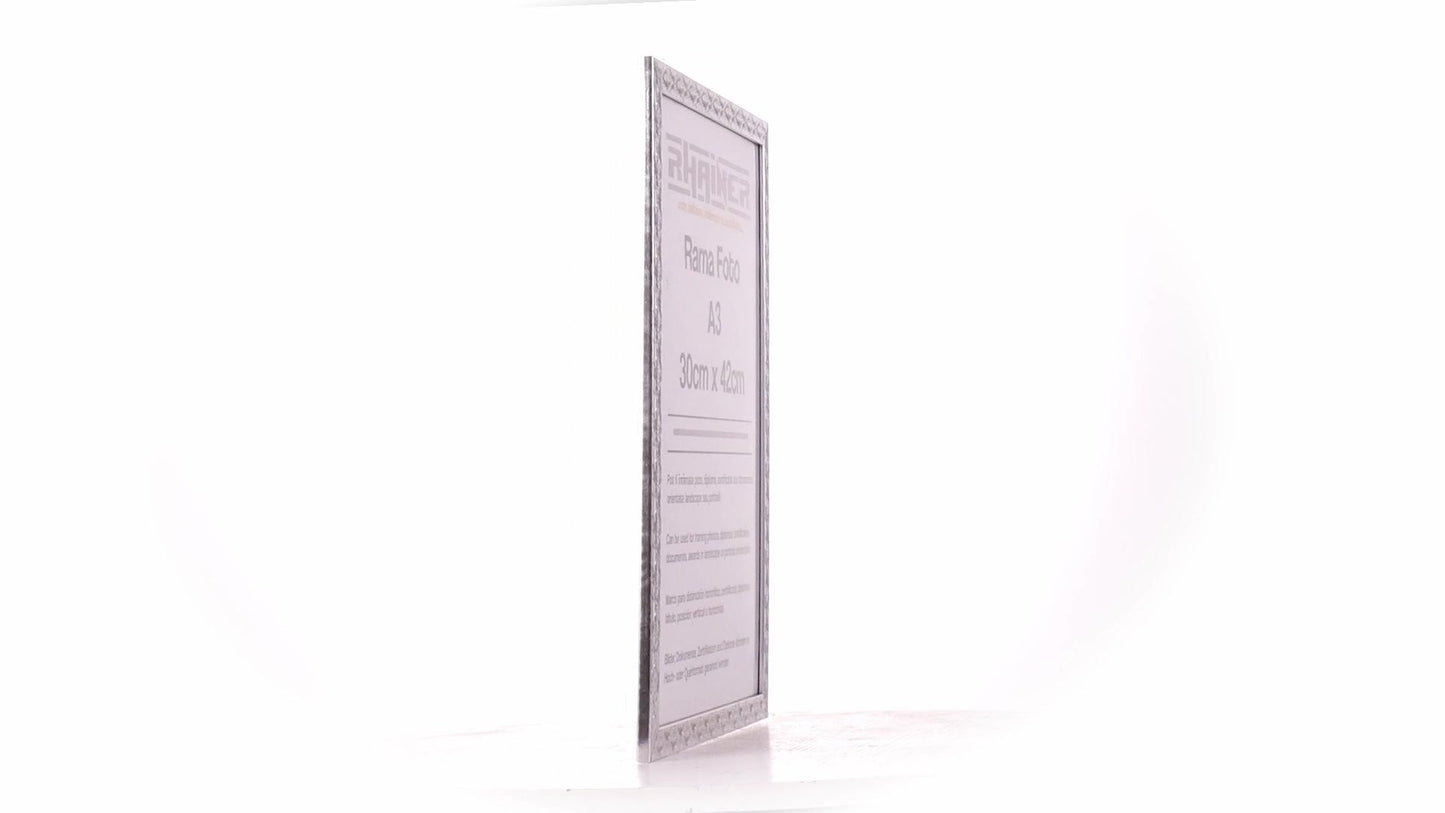 Textured silver Leon photo frame A3