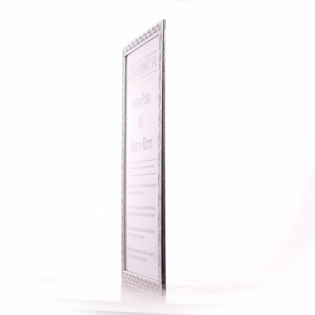 Textured silver Leon photo frame A3