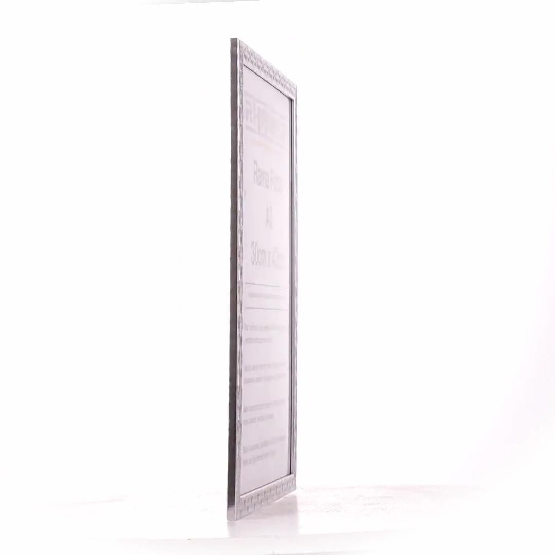 Textured silver Leon photo frame A3