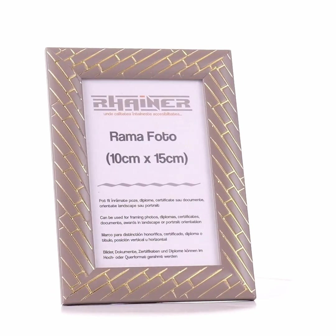Barrio gray+gold photo frame 10x15