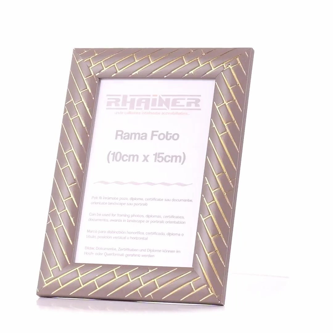 Barrio gray+gold photo frame 10x15
