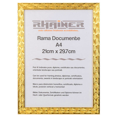 Rama foto Leon auriu texturat A4