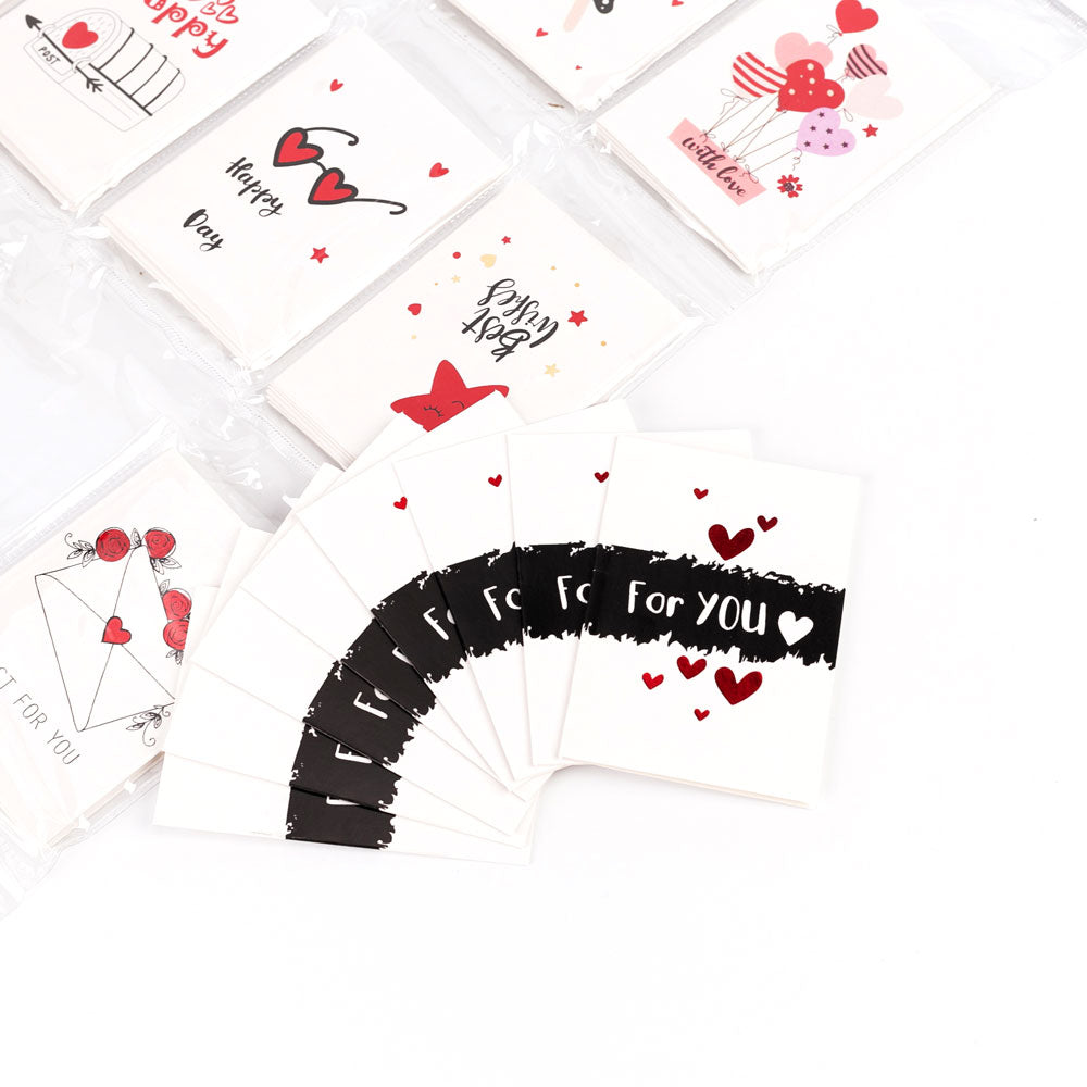 Mini felicitari 9x6 modele LOVE1 - set 128 buc