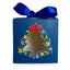 Cutie cani Craciun cu funda albastra