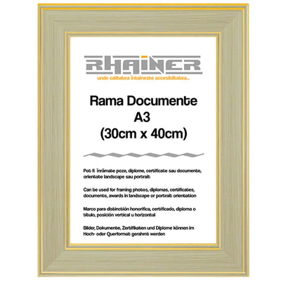 Rama foto Malaga crem+auriu A3