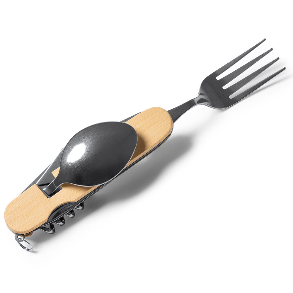 Briceag multifunctional cu maner de lemn