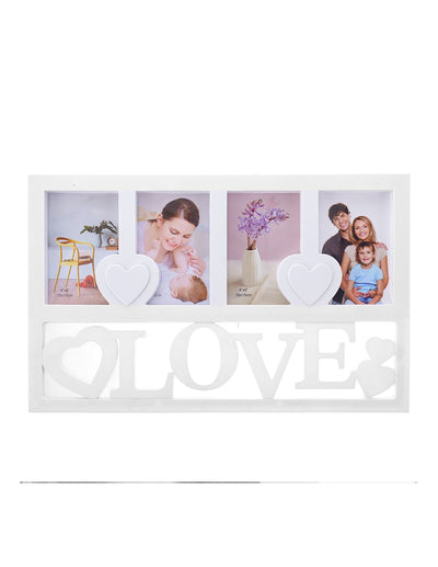 LOVE heart collage photo frame for 4 pictures
