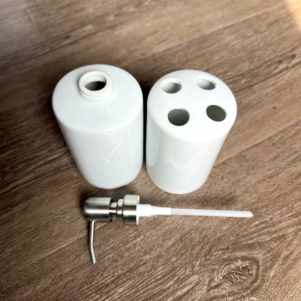 Set de baie dozator sapun + suport periute SUBLIMABILE