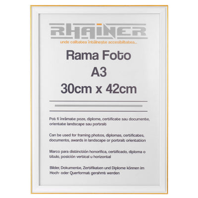 Rama foto Barcelona alb+auriu A3