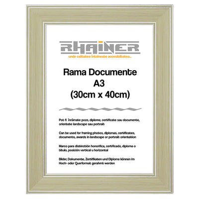 Rama foto Malaga crem+argintiu A3