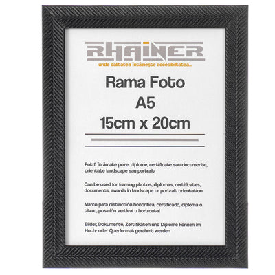 Rama foto Leon negru texturat A5