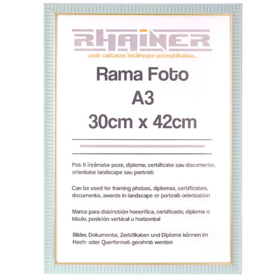 Rama foto Merida bleu+auriu A3