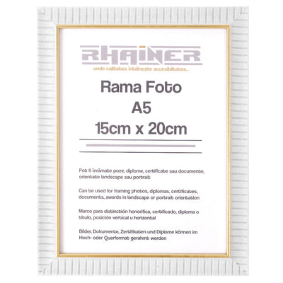 Rama foto Merida alb+auriu A5