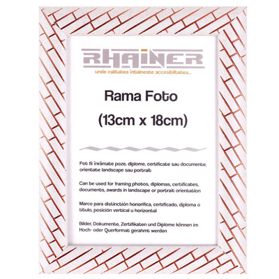 Rama foto Barrio alb+auriu rose 13x18