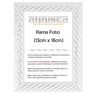 Rama foto Barrio alb+argintiu 13x18