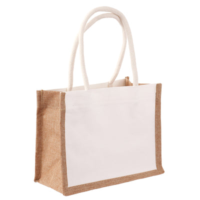 Canvas jute bag with white sides 17x22