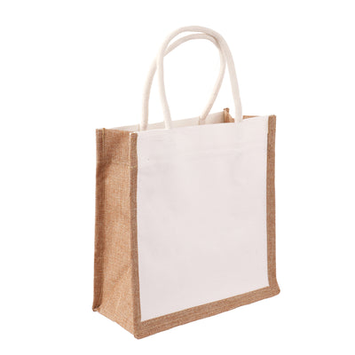 Canvas jute bag with white sides 24x21