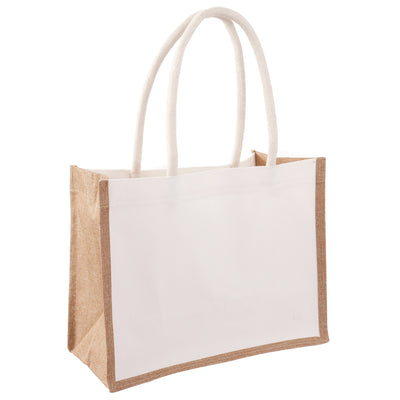 Canvas jute bag with white sides 24x30