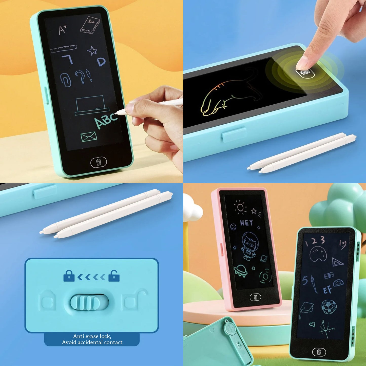 Táska LCD rajztáblával telefon alakban