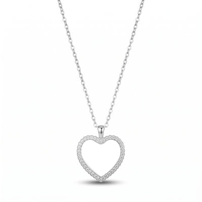 Metal Heart Necklace with Rhinestones and Sublimation Compatible Pendant