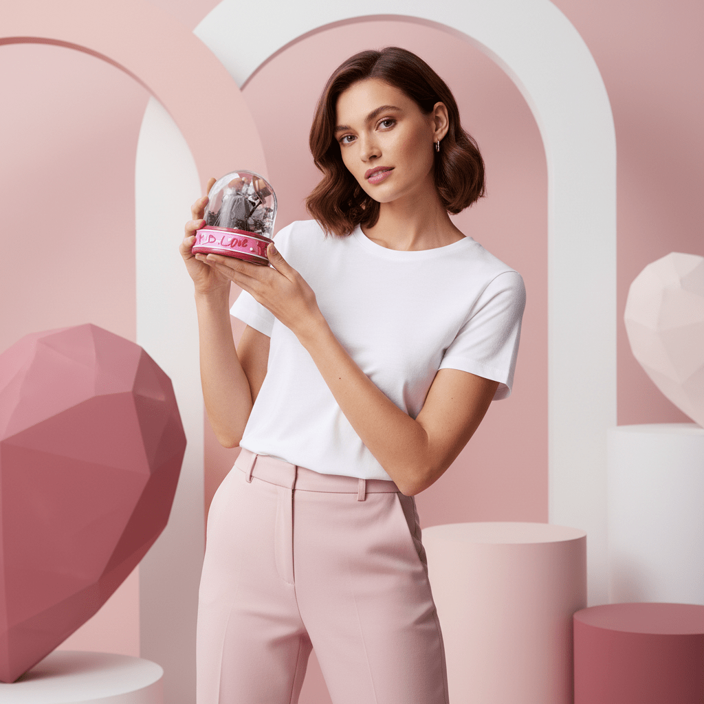 Glob foto Love roz - LED GL229 - Green Print