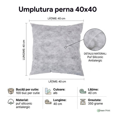 Umplutura perna 40x40 TH3-02 - Green Print